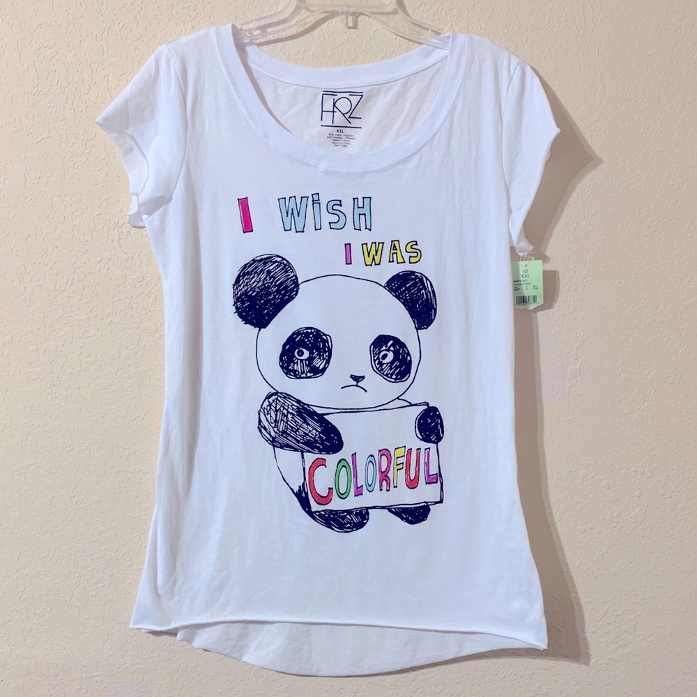 Vintage Panda Colorful Shirt Emo Punk y2k